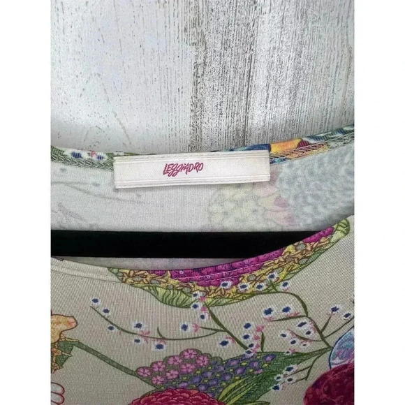 Leggiadro Women's Floral Blouse w/ Matching Scarf Size XL (14/16) Multicolor - Picture 4 of 6